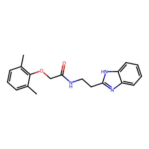 N-[2-(1H-benzimidazol-2-yl)ethyl]-2-(2,6-dimethylphenoxy)acetamide structure