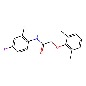 2-(2,6-dimethylphenoxy)-N-(4-iodo-2-methylphenyl)acetamide structure
