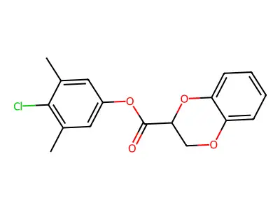 4-Chloro-3,5-dimethylphenyl 2,3-dihydro-1,4-benzodioxine-2-carboxylate structure