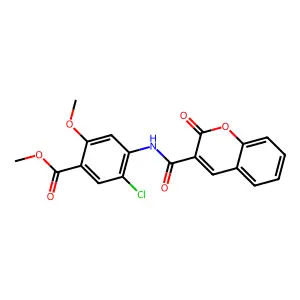 Methyl 5-chloro-2-methoxy-4-[(2-oxochromen-3-yl)carbonylamino]benzoate structure