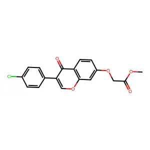 methyl {[3-(4-chlorophenyl)-4-oxo-4H-chromen-7-yl]oxy}acetate structure