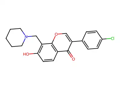 3-(4-chlorophenyl)-7-hydroxy-8-(piperidin-1-ylmethyl)-4H-chromen-4-one structure