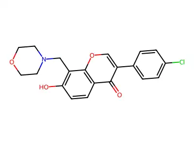 3-(4-chlorophenyl)-7-hydroxy-8-(4-morpholinylmethyl)-4H-chromen-4-one structure