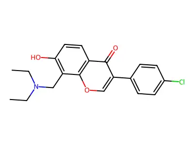 3-(4-Chloro-phenyl)-8-diethylaminomethyl-7-hydroxy-chromen-4-one structure
