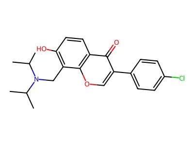 3-(4-Chlorophenyl)-8-((diisopropylamino)methyl)-7-hydroxy-4H-chromen-4-one structure