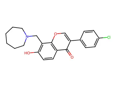 8-(1-azepanylmethyl)-3-(4-chlorophenyl)-7-hydroxy-4H-chromen-4-one structure