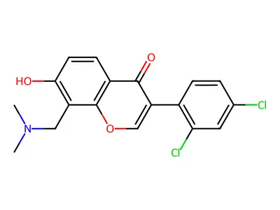 3-(2,4-Dichlorophenyl)-8-[(dimethylamino)methyl]-7-hydroxychromen-4-one structure
