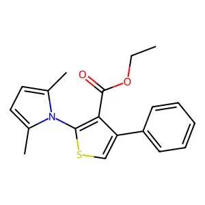 ethyl 2-(2,5-dimethyl-1H-pyrrol-1-yl)-4-phenylthiophene-3-carboxylate structure