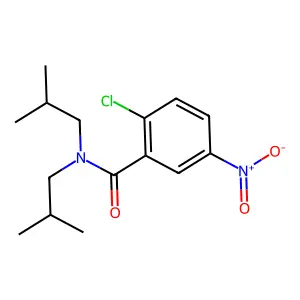 2-chloro-N,N-bis(2-methylpropyl)-5-nitrobenzamide structure