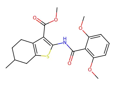methyl 2-[(2,6-dimethoxybenzoyl)amino]-6-methyl-4,5,6,7-tetrahydro-1-benzothiophene-3-carboxylate structure