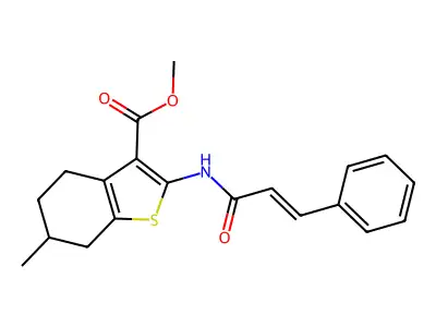 Methyl 2-cinnamamido-6-methyl-4,5,6,7-tetrahydrobenzo[b]thiophene-3-carboxylate structure