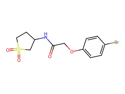 2-(4-bromophenoxy)-N-(1,1-dioxothiolan-3-yl)acetamide structure