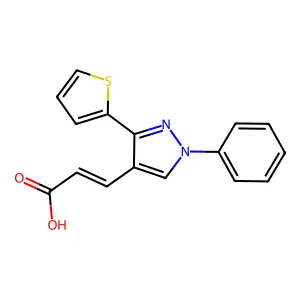 2-Propenoic acid, 3-[1-phenyl-3-(2-thienyl)-1H-pyrazol-4-yl]-, (2E)- structure