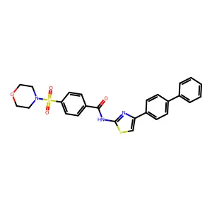 4-morpholin-4-ylsulfonyl-N-[4-(4-phenylphenyl)-1,3-thiazol-2-yl]benzamide structure