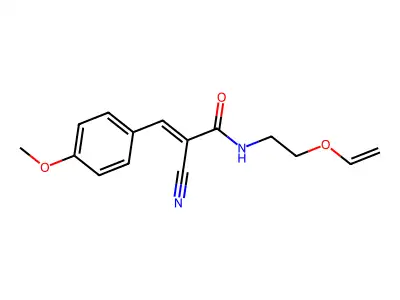 2-cyano-N-[2-(ethenyloxy)ethyl]-3-(4-methoxyphenyl)prop-2-enamide structure