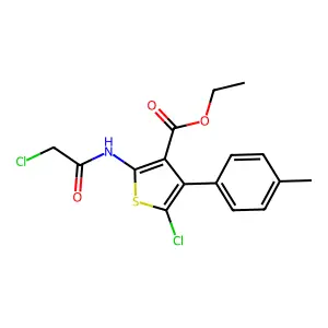 Ethyl 5-chloro-2-[(chloroacetyl)amino]-4-(4-methylphenyl)-3-thiophenecarboxylate structure