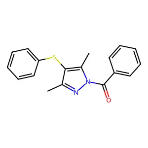 1-benzoyl-3,5-dimethyl-4-(phenylsulfanyl)-1H-pyrazole structure