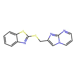 2-((Imidazo[1,2-a]pyrimidin-2-ylmethyl)thio)benzo[d]thiazole structure