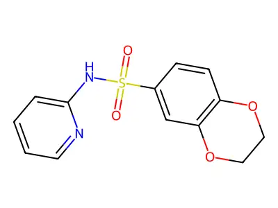 N-pyridin-2-yl-2,3-dihydro-1,4-benzodioxine-6-sulfonamide structure