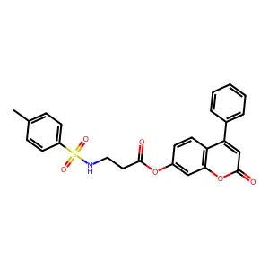 2-oxo-4-phenyl-2H-chromen-7-yl 3-(4-methylbenzenesulfonamido)propanoate structure