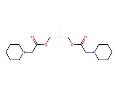 2,2-Dimethylpropane-1,3-diyl bis(piperidin-1-ylacetate) structure