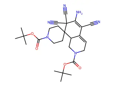 ditert-butyl 6-amino-5,7,7-tricyanospiro[3,8a-dihydro-1H-isoquinoline-8,4'-piperidine]-1',2-dicarboxylate structure