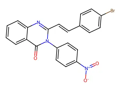 2-[(E)-2-(4-bromophenyl)ethenyl]-3-(4-nitrophenyl)quinazolin-4-one structure