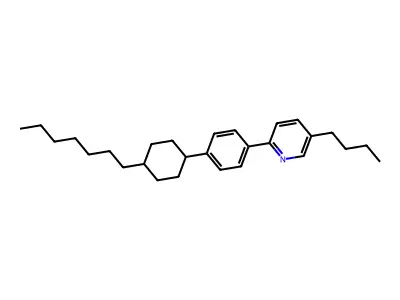 5-Butyl-2-[4-(4-heptylcyclohexyl)phenyl]pyridine structure