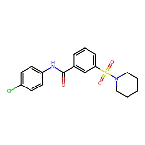 N-(4-chlorophenyl)-3-(1-piperidinylsulfonyl)benzamide structure