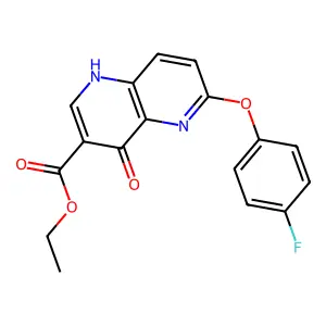 Ethyl 6-(4-fluorophenoxy)-4-oxo-1,4-dihydro-1,5-naphthyridine-3-carboxylate structure