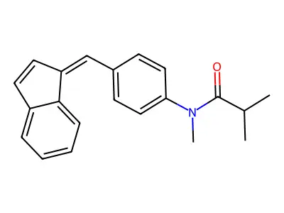 N-[4-(inden-1-ylidenemethyl)phenyl]-N,2-dimethylpropanamide structure