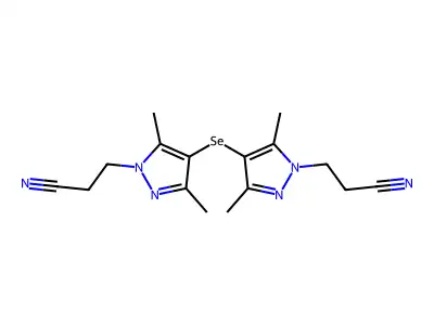 3,3'-(4,4'-selenobis(3,5-dimethyl-1H-pyrazole-4,1-diyl))dipropanenitrile structure