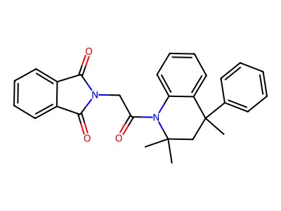 2-[2-oxo-2-(2,2,4-trimethyl-4-phenyl-3H-quinolin-1-yl)ethyl]isoindole-1,3-dione structure