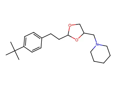 1-({2-[2-(4-Tert-butylphenyl)ethyl]-1,3-dioxolan-4-yl}methyl)piperidine structure