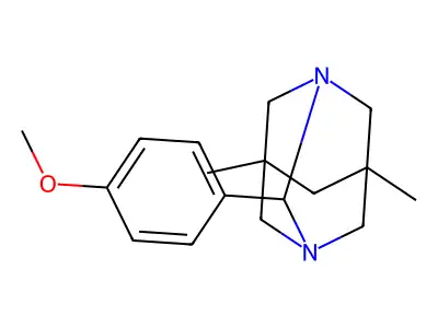 2-(4-Methoxyphenyl)-5,7-dimethyl-1,3-diazatricyclo[3.3.1.1~3,7~]decane structure