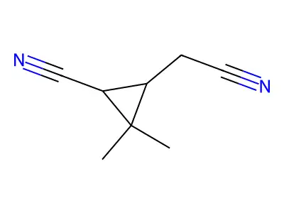 3-(Cyanomethyl)-2,2-dimethylcyclopropanecarbonitrile structure