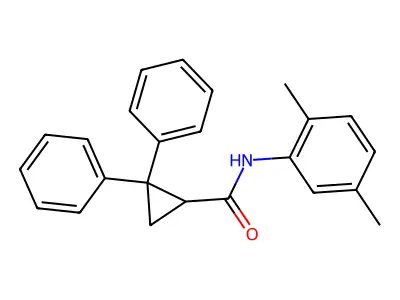 N-(2,5-dimethylphenyl)-2,2-diphenylcyclopropanecarboxamide structure