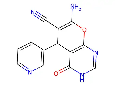 7-Amino-4-oxo-5-pyridin-3-yl-3,5-dihydropyrano[2,3-d]pyrimidine-6-carbonitrile structure