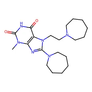 8-Azepan-1-yl-7-(2-azepan-1-yl-ethyl)-3-methyl-3,7-dihydro-purine-2,6-dione structure