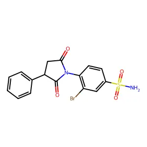 Benzenesulfonamide, 3-bromo-4-(2,5-dioxo-3-phenyl-1-pyrrolidinyl)- structure