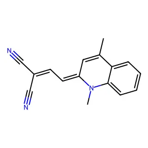 2-[(2E)-2-(1,4-dimethylquinolin-2-ylidene)ethylidene]propanedinitrile structure