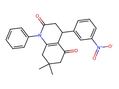 7,7-Dimethyl-4-(3-nitrophenyl)-1-phenyl-3,4,6,8-tetrahydroquinoline-2,5-dione structure