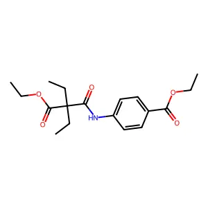Ethyl 4-{[2-(ethoxycarbonyl)-2-ethylbutanoyl]amino}benzoate structure