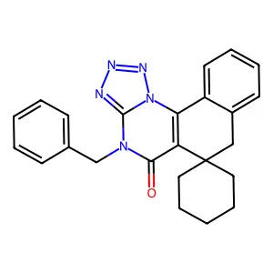 4-benzyl-4H-spiro[benzo[h]tetrazolo[1,5-a]quinazoline-6,1'-cyclohexan]-5(7H)-one structure