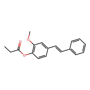 2-methoxy-4-[(E)-2-phenylethenyl]phenyl propanoate structure