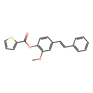 2-Methoxy-4-(2-phenylvinyl)phenyl 2-thiophenecarboxylate structure