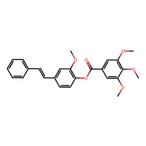 2-methoxy-4-[(E)-2-phenylethenyl]phenyl 3,4,5-trimethoxybenzoate structure
