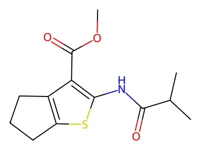Methyl 2-(isobutyrylamino)-5,6-dihydro-4H-cyclopenta(B)thiophene-3-carboxylate structure