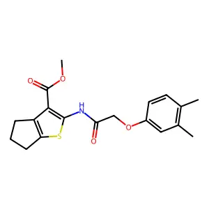 methyl 2-{[(3,4-dimethylphenoxy)acetyl]amino}-5,6-dihydro-4H-cyclopenta[b]thiophene-3-carboxylate structure