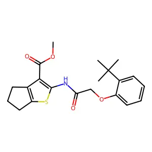 METHYL 2-[2-(2-TERT-BUTYLPHENOXY)ACETAMIDO]-4H,5H,6H-CYCLOPENTA[B]THIOPHENE-3-CARBOXYLATE structure